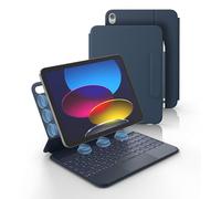 Dexnor Coque Clavier pour iPad 11ème Génération (A16) 11" 2025/10ème Génération 10.9" 2022, Magnétique Ultra-mince Détachable avec Multi-touch Trackpad Rétro-éclairé Porte Crayon Français AZERTY, Bleu