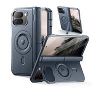 Dexnor Coque Magnetic pour Google Pixel 10 Pro Fold avec Double Kickstands & Protecteur Décran Avant & Protection de Charnière, Compatible avec MagSafe,Coques Protectrices à Corps Entie,Bleu Marine