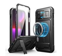 Dexnor Coque Magnétique pour iPhone 12 Pro Max,Compatible avec Magsafe [Écran et Support intégrés], Protection Antichoc de Grade Militaire Coque - Noir