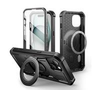 Dexnor Coque Magnétique pour iPhone 15, Compatible avec Magsafe [Écran et Support intégrés], Protection Antichoc de Grade Militaire Coque pour iPhone 15 - Noir