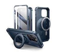 Dexnor Coque Magnétique pour iPhone 15 Pro Max, Compatible avec Magsafe [Écran et Support intégrés], Protection Antichoc de Grade Militaire Coque pour iPhone 15 Pro Max - Bleu Marine
