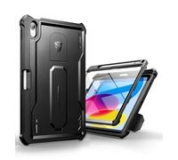 Dexnor Coque pour iPad 10.9 Pouces iPad 10th Generation (2022) Cover with Screen Protector, Heavy Duty Antichoc Avant et arrière Dissipation de la Chaleur avec Support - Noir