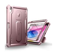 Dexnor Coque pour iPad 10th ème Génération 10,9 Pouces (2022) Cover with Screen Protector, Heavy Duty Antichoc Avant et arrière Dissipation de la Chaleur avec Support - Poudre Pivoine