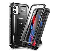 Dexnor Coque pour iPhone 11 6,1 avec Protecteur D'écran Intégré de Qualité Avant et Arrière 360 Full Body Housse de Protection Antichoc avec Support - Noir