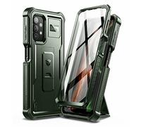 Dexnor Coque pour Samsung Galaxy A32 5G avec Protecteur d'écran intégré Armure de Qualité Militaire Heavy Duty Avant et Arrière 360 Full Body Housse de Protection Antichoc avec Support - Vert