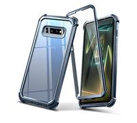 Dexnor Coque pour Samsung Galaxy S10 360 - Coque de Protection intégrale à 3 Couches - Antichoc - Transparent - Panneau arrière Anti-Rayures avec Protecteur d'écran intégré (Bleu)