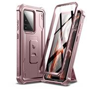 Dexnor Coque pour Samsung Galaxy S20 Ultra, avec Protecteur d'écran intégré Armure de qualité Militaire Heavy Duty 360 Full Body Housse de Protection Antichoc avec Support - Poudre de Pivoine