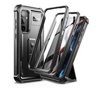 Dexnor Coque pour Samsung Galaxy S23 FE [Double Cadre Avant], Technologie Antichoc Coque Renforcée Antichute, Coque de Protection Antichoc avec Support - Noir