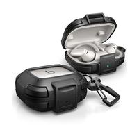 Dexnor pour Beats Powerbeats Pro 2 (2025) Coque avec Verrouillage Anti-Chute, Coque Robustes Résistants Aux Chocs Housse de Protection avec Mousqueton, Porte-Clés et kit de Nettoyage - Noir