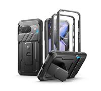Dexnor pour Coque Google Pixel 9【Double Cadre Avant et Support】 avec CaméRa Coulissante Intégrée & Protecteur d'écran, Coque de Protection Robuste Résistante Aux Chocs - Noir