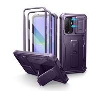 Dexnor pour Coque Samsung Galaxy A36【Double Cadre Avant et Support】 avec CaméRa Coulissante Intégrée & Protecteur d'écran, Coque de Protection Robuste Résistante Aux Chocs - Fantôme Violet