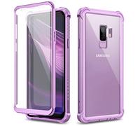 Dexnor pour Coque Samsung Galaxy S9 Plus Pare-Chocs en Silicone Antichoc boîtier Housse Étui de Protection intégrale à 360 Panneau arrière Transparent Anti-Rayures Protecteur d'écran intégré - Violet