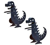 Dexprosy Lot de 2 supports de barbecue portables pour saucisses, cadre en fer, réutilisable et amusant pour les fêtes en plein air, le camping et les pique-niques (dinosaure, 2 pièces)