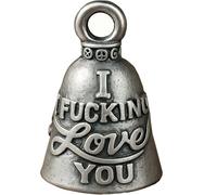 Dexprosy Porte-clés en forme de sonnette de moto - Porte-bonheur avec cintre - Accessoire en métal pour équitation, voiture, homme et femme (Love You)