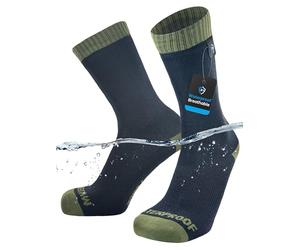 DexShell Thermlite Chaussettes imperméables et respirantes pour homme, vert olive, M