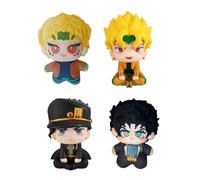 DEXSHUN Jotaro Lot de 4 figurines d'anime JJBA Jotaro/Dio Brando Statue de look-up en peluche douce Pendentif canapé voiture sac à dos décoration cadeaux 10 cm