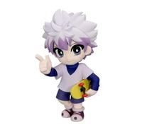 DEXSHUN Killua Zaoldyeck Figurine Anime Mini modèle Killua Zaoldyeck Pose assise PVC Statue Manga Collection Décoration Cadeau 11 cm Couleur unie