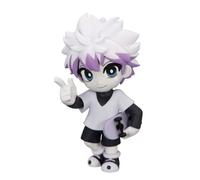 DEXSHUN Killua Zaoldyeck Figurine Anime Mini modèle Killua Zaoldyeck Pose assise PVC Statue Manga Collection Décoration Cadeau 11 cm Gris
