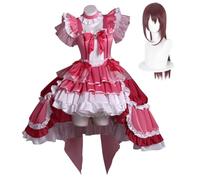 DEXSHUN Kyouko Cosplay Anime Idol Chant Costume d'Halloween Uniforme | Kyouko Robe, rouge, tous les accessoires, tenues de jeu de rôle pour Halloween, carnaval, fête