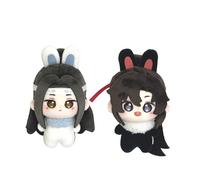 DEXSHUN Lot de 2 porte-clés Wei Wu Xian Soft Anime avec pendentif | 10 cm, Lan Wang Ji, Wei Ying, figurines en peluche, rondes, porte-clés de dessin animé, coton PP, décoration de canapé
