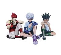 DEXSHUN Lot de 3 figurines Hisoka/Killua/Gon Figurine Anime Assise HxH Série Hisoka Modèle Matériau PVC Ornements Collection de bureau Cadeau 11 cm