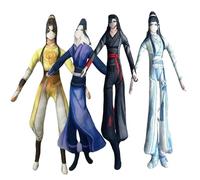 DEXSHUN Lot de 4 figurines LAN Wang Ji en peluche LAN Wang Ji/Jiang Cheng/Jin Ling Anime en peluche en tissu doux Coussin en peluche Maison Canapé Voiture Décoration Cadeaux