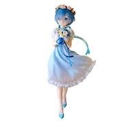 DEXSHUN Rem Figurine Anime Re:0 Mignon Rem Posture Debout Modèle PVC Anime Figure Merch Objet de collection Décoration de bureau Cadeaux 21 cm