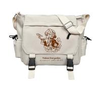 DEXSHUN Violet Evergarden Sac à bandoulière pour femme Motif personnage d'anime Violet Evergarden Sac à main Grande capacité Sac d'école Adolescents Sac à bandoulière, Blanc., 32x26x11cm