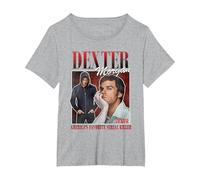 Dexter Dexter Morgan Bootleg Vibe T-Shirt, Femme Grandes Tailles, Gris Chiné, 5X