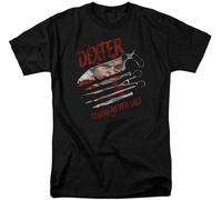Dexter T-Shirt Blood Never Lies Graphic TV Show Printed Cotton Tee SHO202 Black Manches Courtes(X-Large)