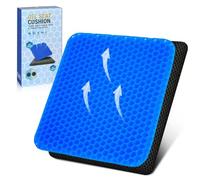 Deyikeji Coussin de siège en Gel, Coussin de Chaise de Bureau, soulage la Pression du Coccyx, Confortable et Respirant, pour Voiture/Bureau/Maison/Fauteuil Roulant (Bleu, 47 * 44 * 3.5)