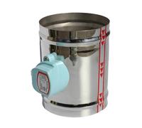DEYIN Valve d'amortisseur d'air en acier inoxydable, DC24V 51mm-250mm, conduit d'air électrique, clapet de contrôle motorisé, vannes de contrôle du Volume d'air(150mm)