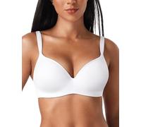 Deyllo Femme Soutien Gorge Push Up avec Armature Soutien Gorge Invisible Minimiseur T-Shirt Bra Classiques Deep V sans Couture Doux et Confortable Anti-Gravity Blanc 95D