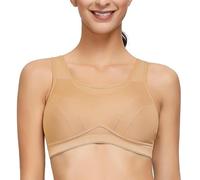 Deyllo Soutien-Gorge Sport Grand Maintien Running Grande Taille Minimiseur sans Armatures Non Rembourré Chair 95D