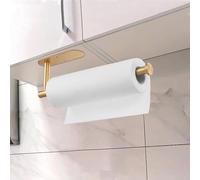 Deymogs Porte-rouleau essuie-tout doré sans perçage en acier inoxydable pour garde-manger, lavabo, salle de bain