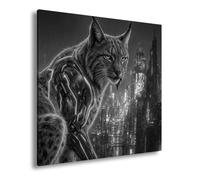 deyoli Impression sur toile Lynch avec bras cyborg lumineux Noir et blanc 70 x 70 cm
