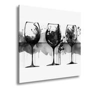 deyoli Impression sur toile Motif visions de vin dans des tons aquarelles vives Format : 60 x 60 cm Effet : noir et blanc XXL Impression d'art sur châssis Décoration de salon