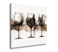 deyoli Impression sur toile Motif visions de vin dans des tons aquarelles vives Format : 70 x 70 cm Effet : sépia XXL Impression d'art sur châssis Décoration de salon