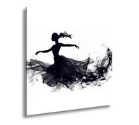 deyoli Impression sur toile Silhouette dansante dans une élégance fluide et fumée Format : 40 x 40 cm XXL Impression d'art sur châssis Décoration murale pour salon