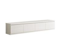 DEYTON - Meuble TV 4 Portes Laqué Blanc Brillant -