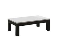 DEYTON - Table Basse L127cm Laquée Noir et Blanc Brillant - Altobuy Blanc