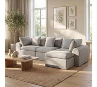 DEZAGCE Canapé-lit XXL 275 cm en forme de L - Cloud Velours Canapé 4 places, ultra doux et géant, avec ottoman gauche/droite, autonome, utilisable immédiatement sans montage, canapé de salon de luxe