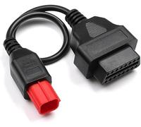 Dezanyc 6pin obd Câble adaptateur OBD2 à 6 broches pour Guzzi Kawasaki Suzuki Yamaha Harley Davidson Piaggio Vespa Câble de diagnostic OBD Euro5 6 broches compatible avec bus CAN et K-Line, fonctionne