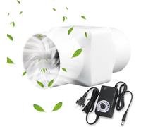 DEZARO 100mm Ventilateur d'extraction, Extracteur d'Air 186 m³/h avec Contrôleur de Vitesse Variable extracteur d'air pour salle de bain, cuisine, booster, tentes de culture,ventilation, JYF-100