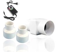 DEZARO 32mm Ventilateur d'extraction réglable, Extracteur d'air 36m³/h Silencieux fan avec Contrôleur de Vitesse Variable Pour Convient aux Salles de Bains Cuisines Chenil Garages La Serre, 32mm