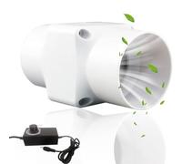 DEZARO 75mm Ventilateur d'extraction, Extracteur d'Air 90 m³/h avec Contrôleur de Vitesse Variable extracteur d'air pour salle de bain, cuisine, booster, tentes de culture,ventilation, JYF-75mm