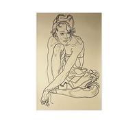 DEZARO Poster esthétique exclusif du peintre Egon Schiele sur toile - Décoration murale pour salon, chambre à coucher - Style sans cadre - 30 x 45 cm