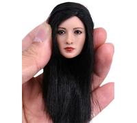 DEZARO Sculpture de tête de femme à échelle 1/6, beauté de fille asiatique plantée tête de cheveux sculptée pour corps d'action sans couture de 30,5 cm (G)
