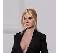 DEZARO Sculpture de tête de femme échelle 1/6, fille européenne Suntan Peau blonde Tête de cheveux sculptée pour figurine d'action de 30,5 cm (B)