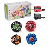 DEZAWRTY X Kreisel Battle Set, 6 toupies de Combat, 2 lanceurs, Gyro Starter Pack pour garçons, Jouets pour Enfants, Jouets d'anniversaire, 6+ (BB213)